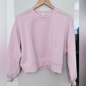 lululemon athletica Pastel Pink Cropped Crewneck Sweatshirt